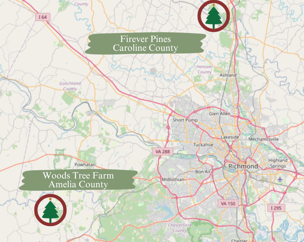 map of richmond christmas trees