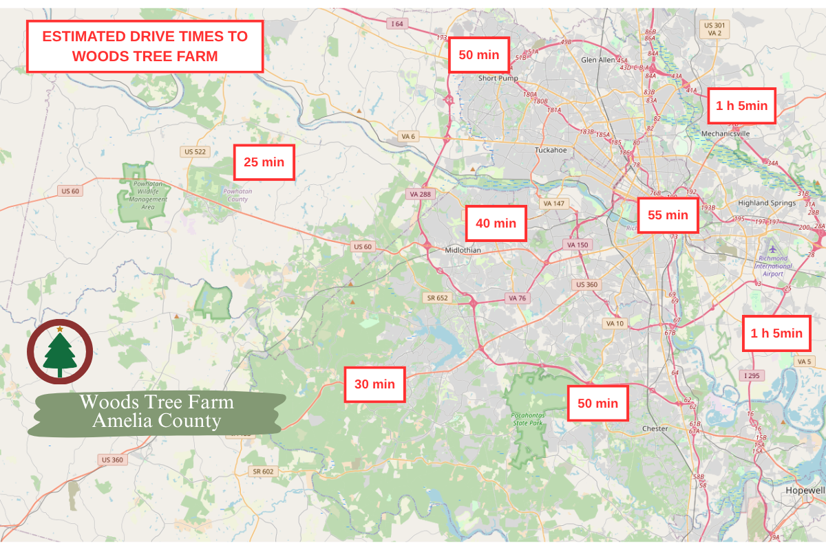 woods tree farm map richmond christmas tree farm